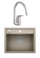 Комплект Мойка Blanco Dalago 6 серый беж + Смеситель Grohe Euroeco