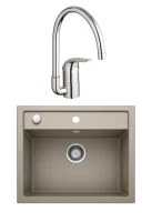 Комплект Мойка Blanco Dalago 6 серый беж + Смеситель Grohe Euroeco Комплект Мойка Blanco Dalago 6 серый беж + Смеситель Grohe Euroeco