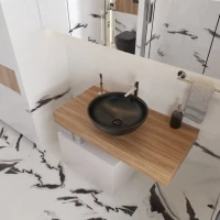 Мебель для ванной комнаты VitrA Ольборг 50: столешница 100 без отверстий, дуб французский + тумба 50