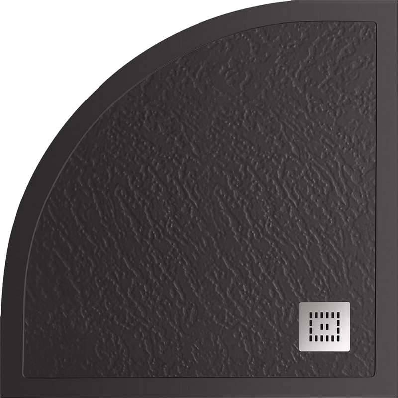 Поддон для душа BelBagno Uno R 90х90, черный матовый, с сифоном