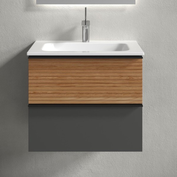 Тумба с раковиной Sancos Delta 60 дуб красный, графит