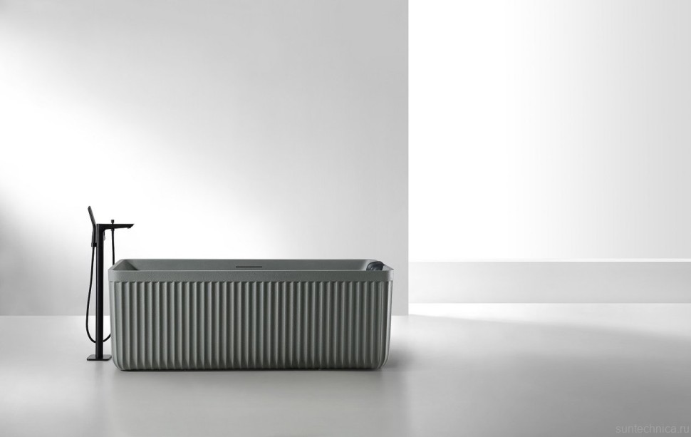 Ванна из искусственного камня AltroBagno Cinzia 090109 170x75 см, отдельностоящая, на ножках, с донным клапаном, с подголовником