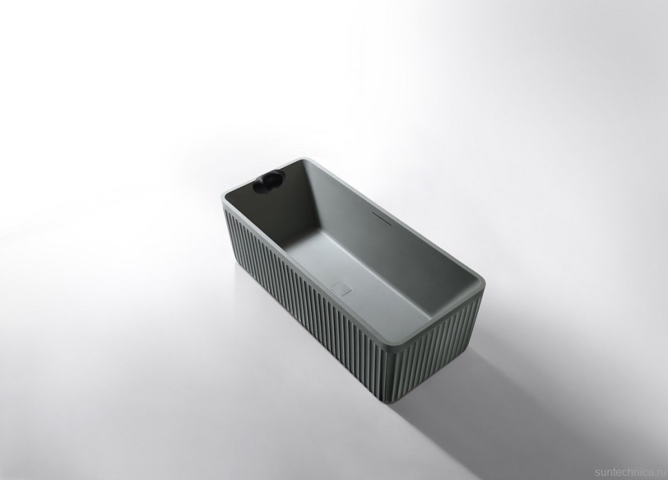 Ванна из искусственного камня AltroBagno Cinzia 090109 170x75 см, отдельностоящая, на ножках, с донным клапаном, с подголовником