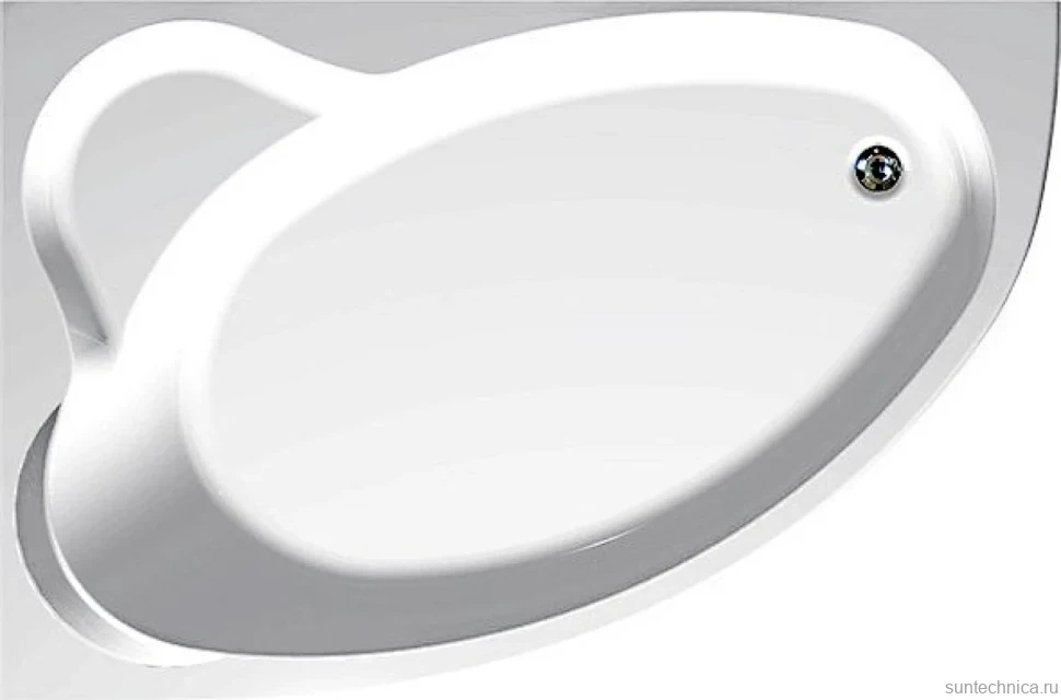 Акриловая ванна Aquanet Mayorca 00205403 L 150x100 см, угловая, левая, пристенная, белая, асимметричная, с каркасом, с сиденьем