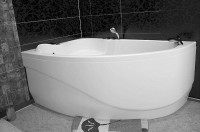Акриловая ванна Aquanet Mayorca 00205403 L 150x100 см, угловая, левая, пристенная, белая, асимметричная, с каркасом, с сиденьем