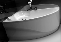 Акриловая ванна Aquanet Mayorca 00205403 L 150x100 см, угловая, левая, пристенная, белая, асимметричная, с каркасом, с сиденьем