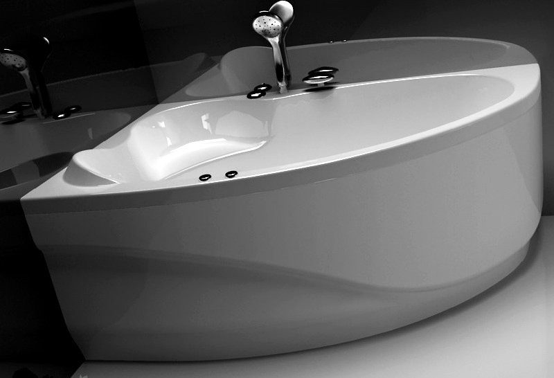 Акриловая ванна Aquanet Mayorca 00205403 L 150x100 см, угловая, левая, пристенная, белая, асимметричная, с каркасом, с сиденьем