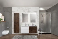 Тумба с раковиной BelBagno Etna 120 bianco lucido, rovere moro