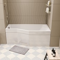Акриловая ванна Marka One Convey R 150x75 см, правая, пристенная, белая, асимметричная, на ножках