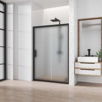 Душевая дверь в нишу Kubele DE019 D2-MAT-BLMT 150 см, профиль матовый черный