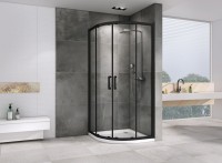 Душевой уголок Abber Schwarzer Diamant AG01090B 90x90, профиль черный, стекло прозрачное