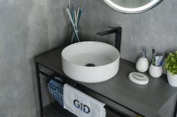 Накладная раковина GID Esfera N9424 40 глянцевая белая, круглая, фаянс