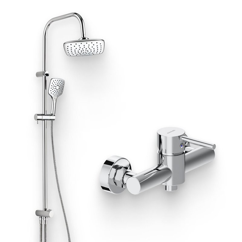 Душевой комплект Смеситель для душа Damixa Scandinavian Pure 362000000 + Стойка Eclipse 931000000