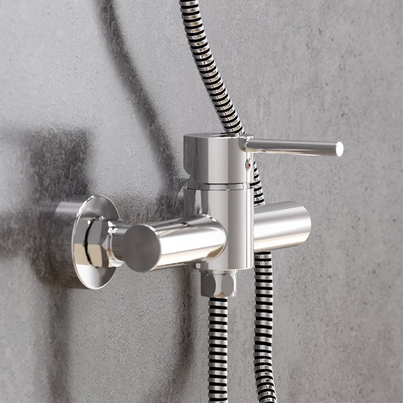 Душевой комплект Смеситель для душа Damixa Scandinavian Pure 362000000 + Стойка Eclipse 931000000