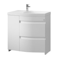 Тумба под раковину без столешницы Belux Токио 80 R напольная, белая глянцевая