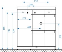 Тумба под раковину без столешницы Belux Токио 80 R напольная, белая глянцевая