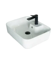 Накладная раковина GID Geometrico N9445 52 глянцевая белая, прямоугольная, фаянс, с 1 отверстием под смеситель
