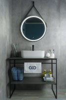 Накладная раковина GID Geometrico N9445 52 глянцевая белая, прямоугольная, фаянс, с 1 отверстием под смеситель