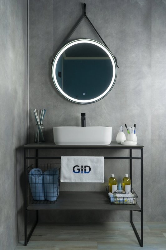 Накладная раковина GID Geometrico N9445 52 глянцевая белая, прямоугольная, фаянс, с 1 отверстием под смеситель