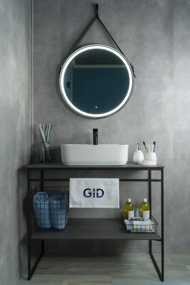 Накладная раковина GID Geometrico N9445 52 глянцевая белая, прямоугольная, фаянс, с 1 отверстием под смеситель