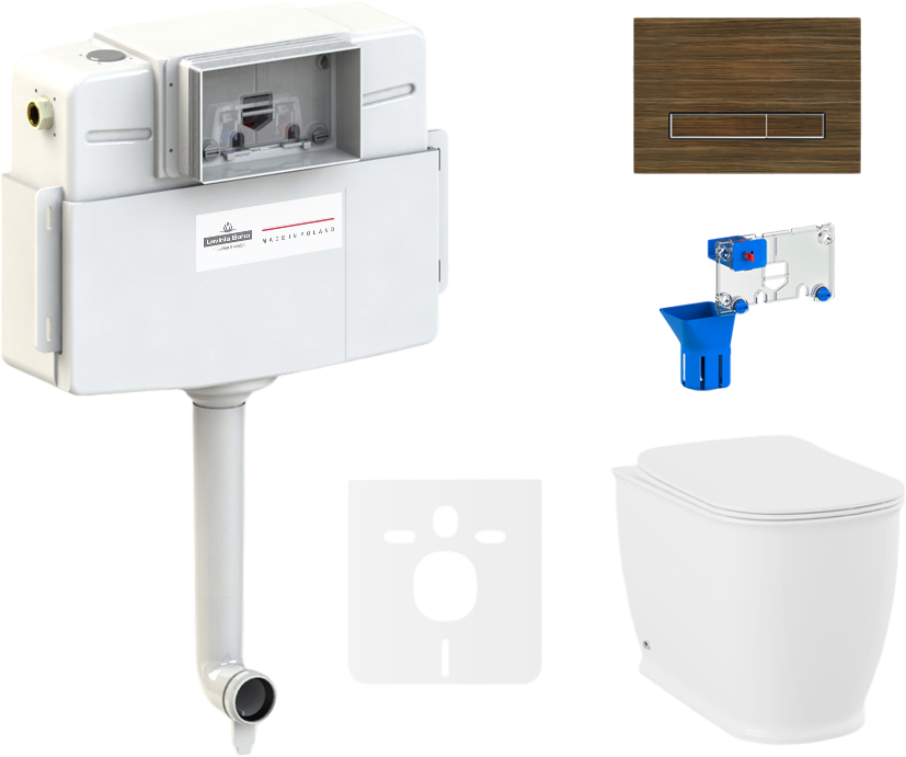 Комплект Lavinia Boho Унитаз приставной Bell Pro 33014040 + Крышка-сиденье Bell Pro 33290100 с микролифтом + Бачок скрытого монтажа RelFix 38020010 + Кнопка RelFix 3805005T + Дозатор RelFix 38040010