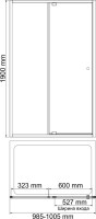 Душевая дверь в нишу Wasserkraft Aula 11P12 100 см