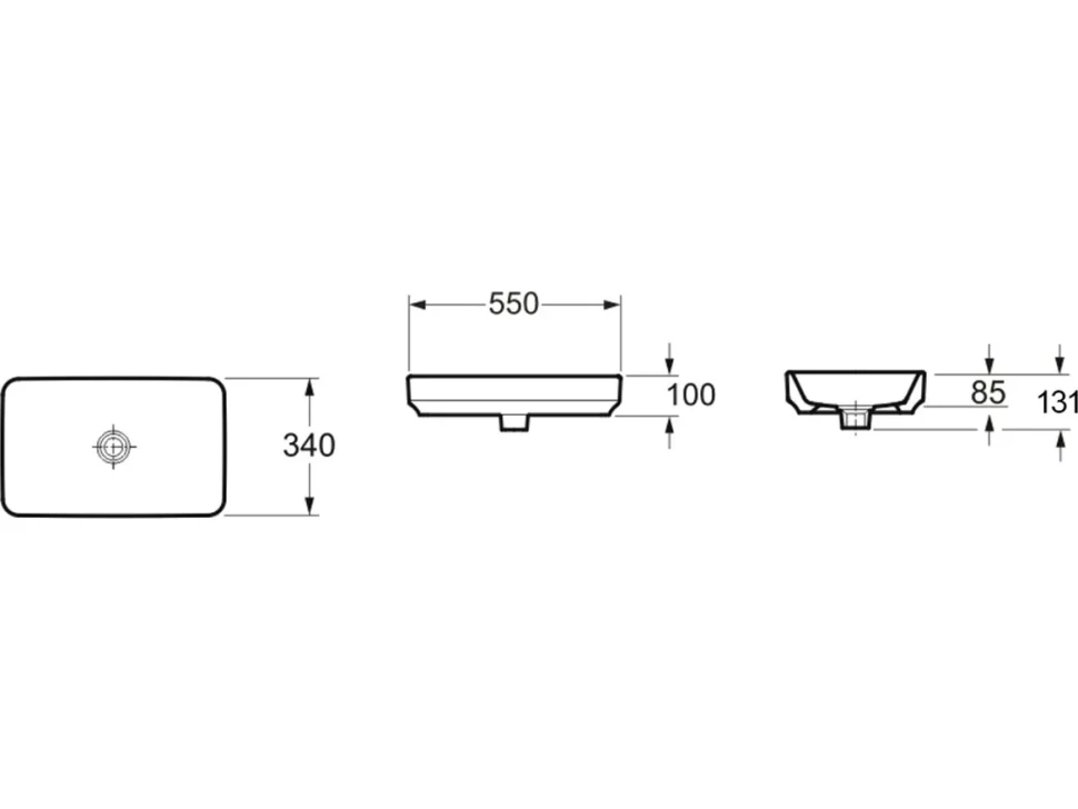 Комплект Накладная раковина Lavinia Boho Bathroom Sink Slim 33311004 + Донный клапан Wellsee Drainage System 182141000 золото + Сифон 182106000 золото