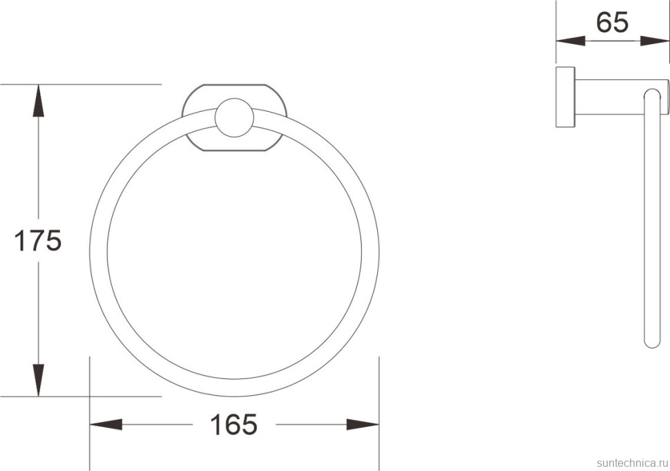 Держатель для полотенец Shevanik SG5106 хром, кольцо