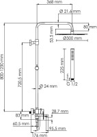 Душевая стойка Wasserkraft Elbe 7400 A174.160.217.CB черная