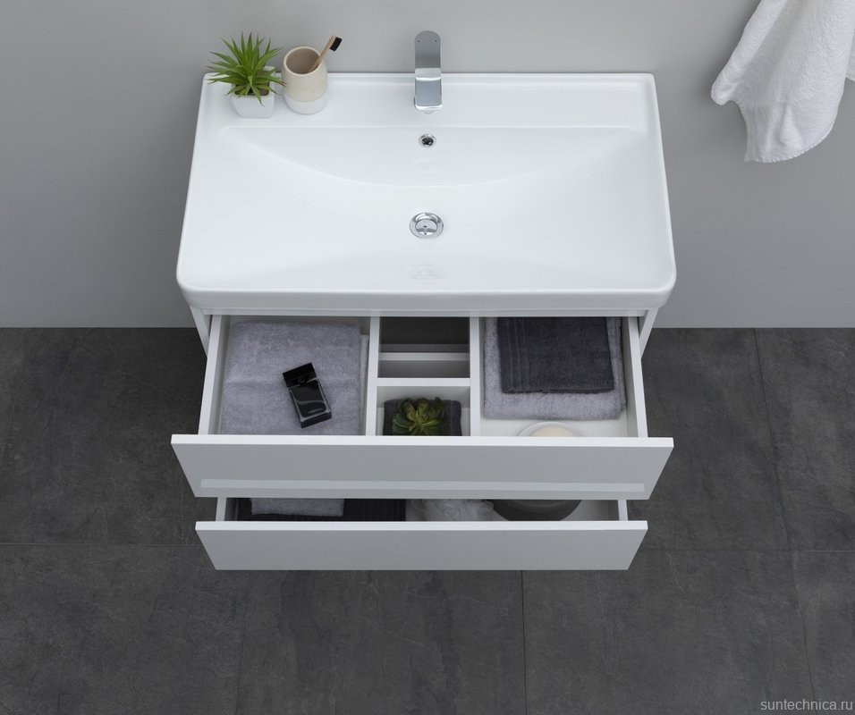 Тумба с раковиной Aquanet Sofa 80 подвесная
