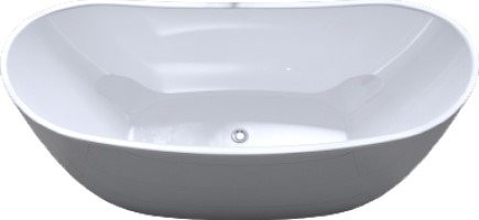 Акриловая ванна Art&Max AM-502-1700-785 170x80 см, отдельностоящая, белая, овальная, с каркасом, со сливом-переливом