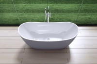 Акриловая ванна Art&Max AM-502-1700-785 170x80 см, отдельностоящая, белая, овальная, с каркасом, со сливом-переливом