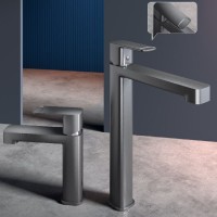 Смеситель для раковины высокий металл Gun Metal, AQUAme Parma AQM6614GM Смеситель для раковины высокий металл Gun Metal, AQUAme Parma AQM6614GM