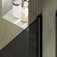 Душевая дверь в нишу Maybahglass MGD-801-6 60 см, профиль черный, стекло графит матовое