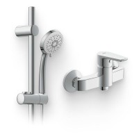 Душевой комплект Смеситель для душа Cersanit Vero 63062 хром + Гарнитур Vibe 63067 хром