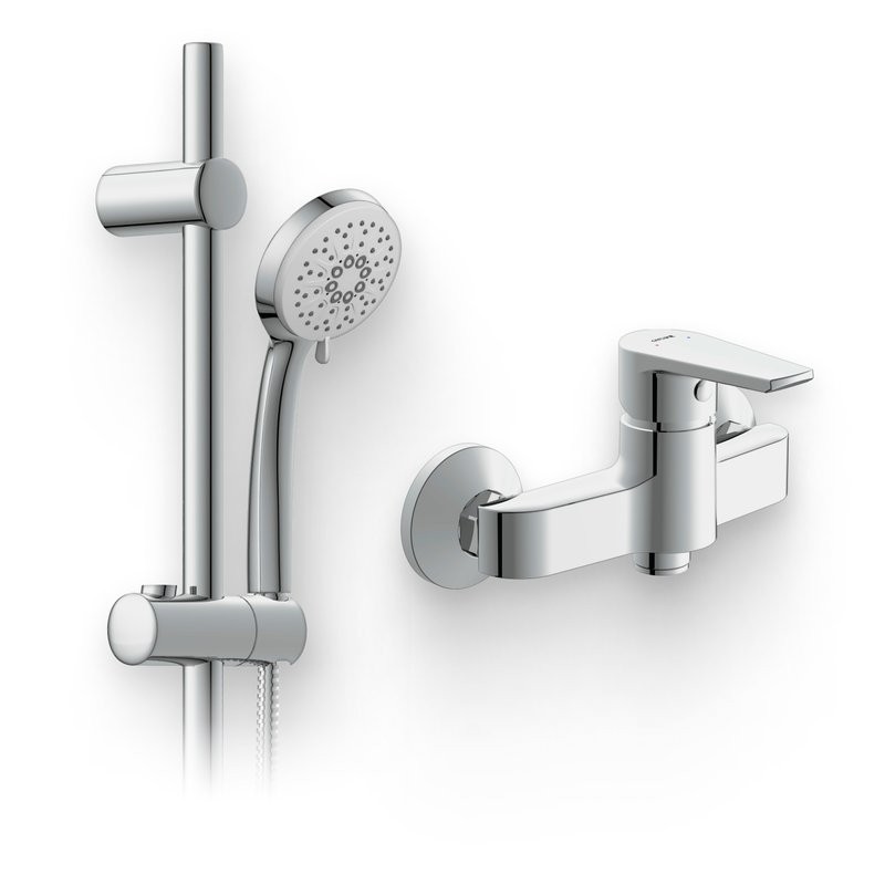 Душевой комплект Смеситель для душа Cersanit Vero 63062 хром + Гарнитур Vibe 63067 хром