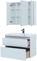 Тумба с раковиной Aquanet Гласс 90