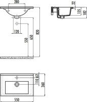 Мебельная раковина Creavit Su 55 белая глянцевая