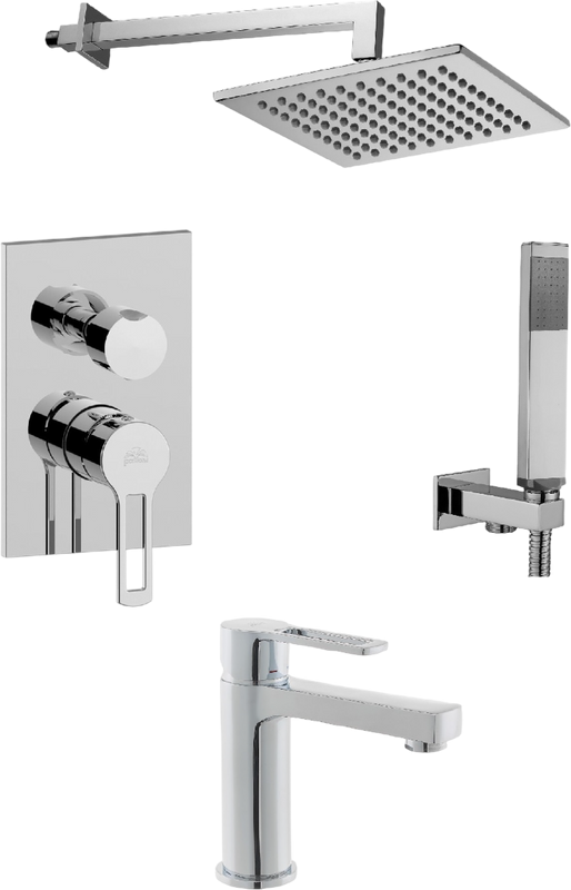 Комплект для ванной Paffoni Ringo KITRIN018CR071 С ВНУТРЕННЕЙ ЧАСТЬЮ, верхний душ 20 см, хром