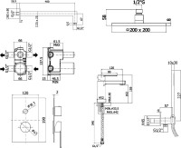 Комплект для ванной Paffoni Ringo KITRIN018CR071 С ВНУТРЕННЕЙ ЧАСТЬЮ, верхний душ 20 см, хром