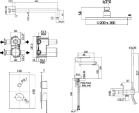 Комплект для ванной Paffoni Ringo KITRIN018CR071 С ВНУТРЕННЕЙ ЧАСТЬЮ, верхний душ 20 см, хром