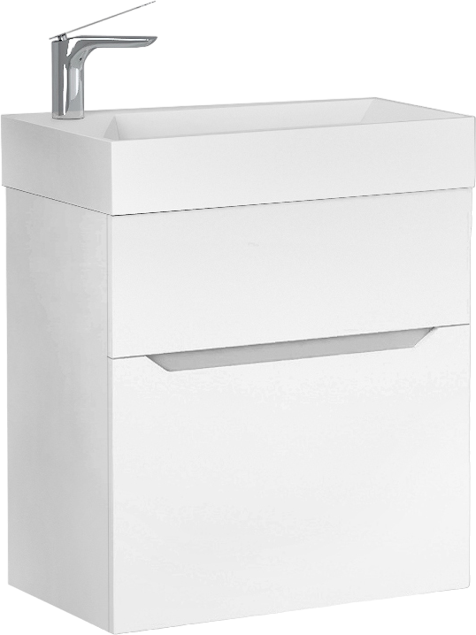 Тумба под раковину Jorno Folk 55 подвесная, белая