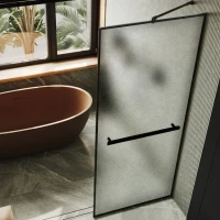 Душевая перегородка Maybahglass MGD-857-6 119 см, профиль черный, стекло сатин