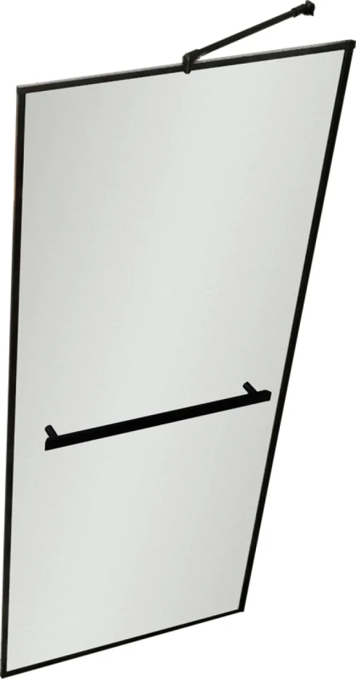 Душевая перегородка Maybahglass MGD-857-6 119 см, профиль черный, стекло сатин