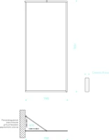Душевая перегородка Maybahglass MGD-857-6 119 см, профиль черный, стекло сатин