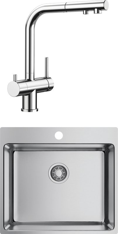 Комплект Мойка Omoikiri Amadare 55-IN + Смеситель Blanco Fontas-S II 525198