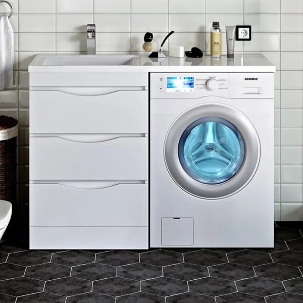 Тумба с раковиной Runo Орион 60, R, под стиральную машину, раковины лайт