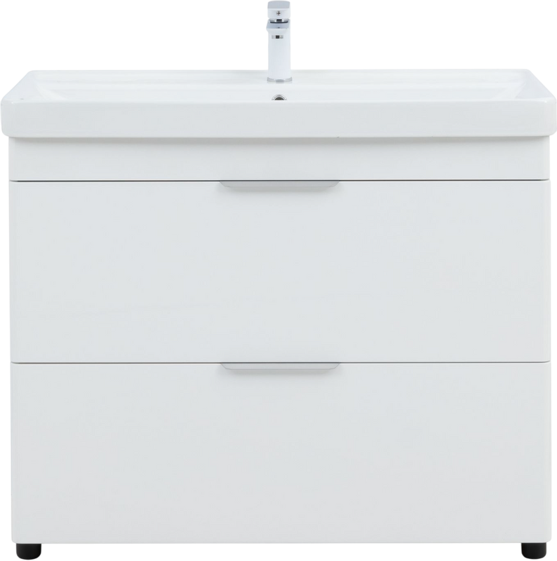 Тумба с раковиной Aquanet Ирис new 100 напольная, 2 ящика