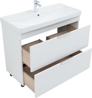 Тумба с раковиной Aquanet Ирис new 100 напольная, 2 ящика