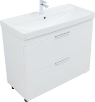 Тумба с раковиной Aquanet Ирис new 100 напольная, 2 ящика